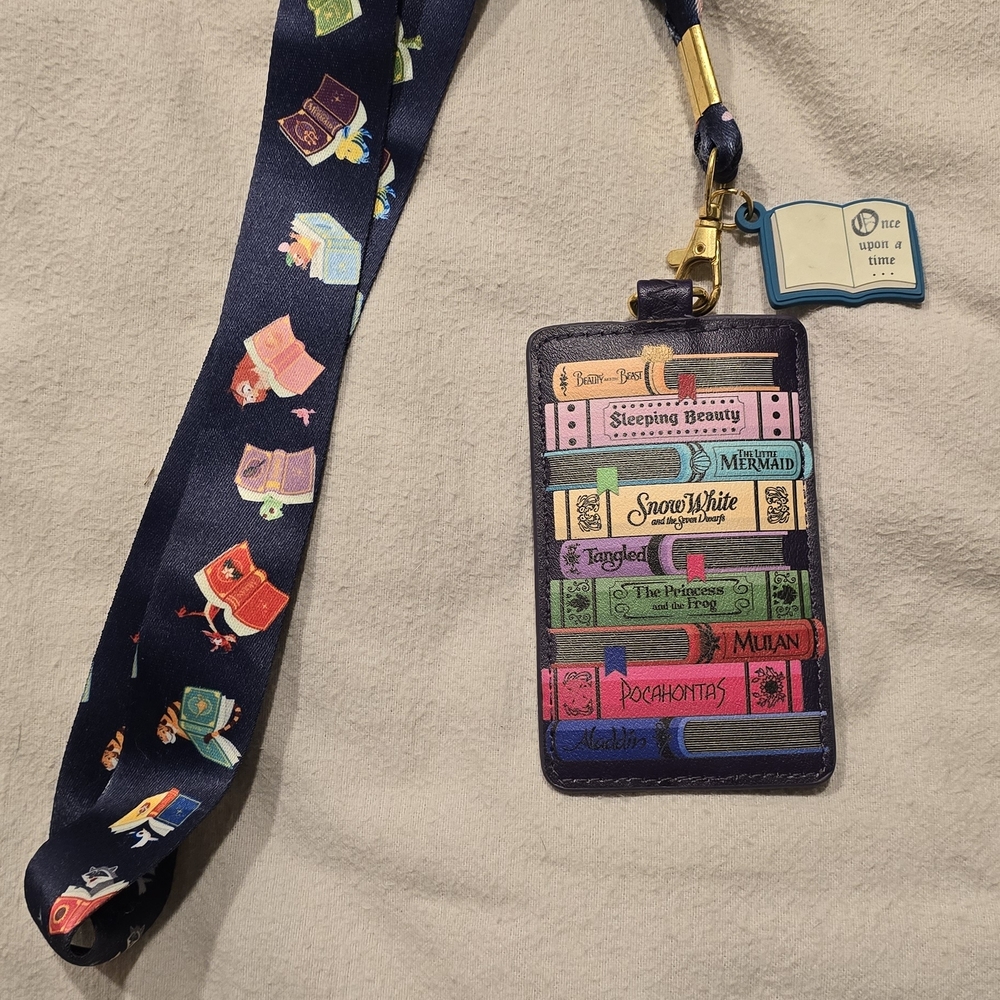Disney Book Stack Lanyard and ID Holder